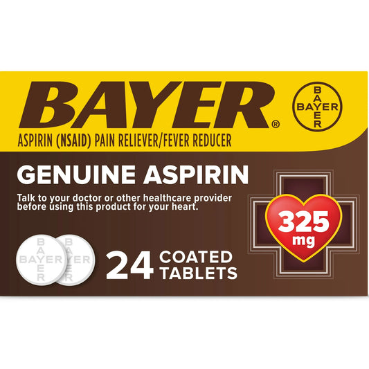 Bayer Aspirin 325mg Coated Tablets, 24 ct