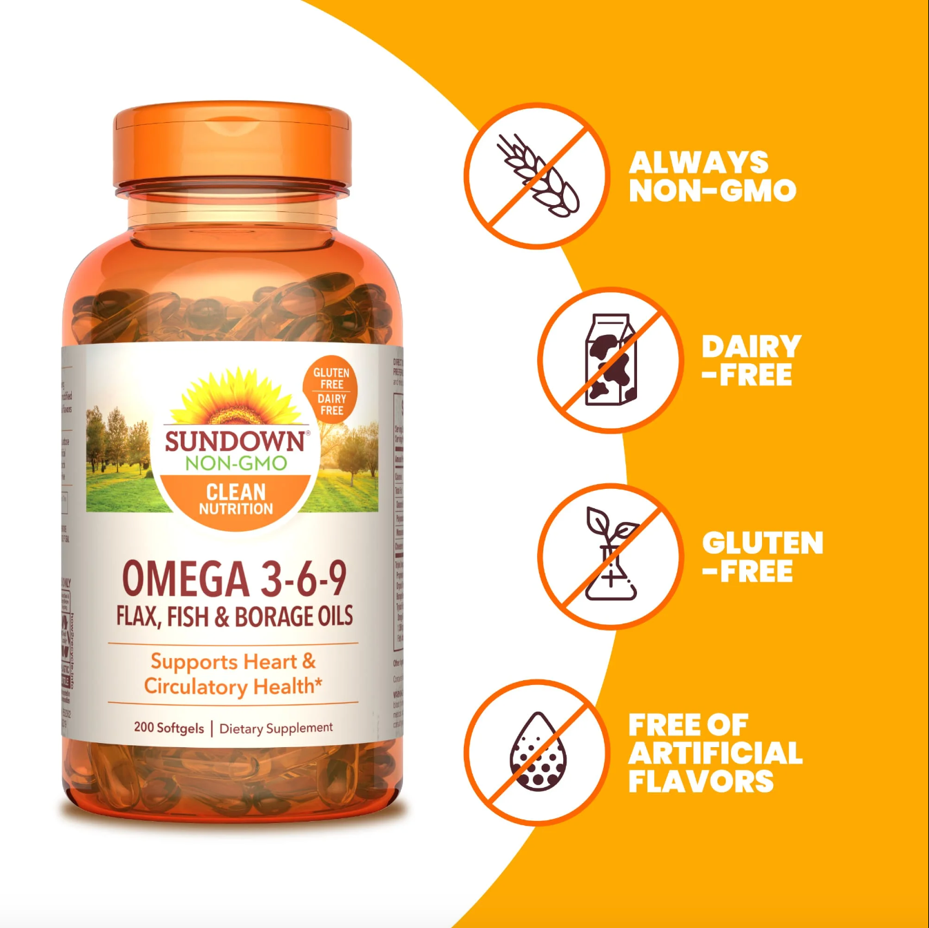 Omega 3 6 9 | Sundown | Heart Softgels